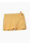 Girls' Cotton Knit Wrap Skort with Bow Tie Yellow & White