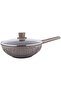 AMERCOOK KYLIE طاولة طهي عميقة 28 ذهبية مع غطاء زجاجي - 2