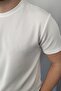 White Knitted Fabric Textured T-shirt - 2