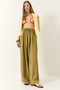 Women's Oil Green High Waist Wide Elastic Oversize Palazzo Trousers 80165 60271071