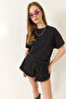 Women's Black Organic Cotton Regular Fit Crew Neck Basic Short Sleeve T-Shirt 60602048 - 3