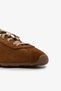 Tan Genuine Leather Suede Lace-Up Women's Sneaker Sports Shoes - 4
