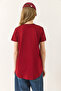 Women's Burgundy 100% Organic Cotton Comfort Fit Long Back Basic T-Shirt 60602049 - 8