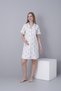 Shirt-Collar, Front-Buttoned, Sleeve-Ruffle-Detail Woven Fabric Nightgown for Pregnant Women and New Mothers