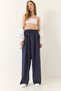 Women's Navy Blue High Waist Wide Elastic Oversize Palazzo Trousers 80165 60271071