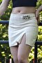 Double Crepe Fabric Zra Shorts Skirt with Chain Accessories - 4