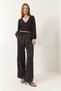 Women's Black Belted Satin Palazzo Trousers with Pocket Detail 60283223 - 2