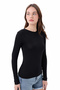 Women's Black Long Sleeve Blouse - 2