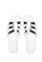 Women's Genuine Leather White/Lame Flat Slippers - 4