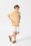 Boy's Striped Embroidered Crew Neck Summer Knitwear T-Shirt 100% Cotton - 4