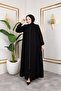 Robalı Medina Silk Fabric Comfortable/Relaxed Cut Ferace - Black / F142 - 2