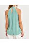 Women's Mint Halter Neck Zero Sleeve Regular Buttoned Pleated Sandy Premium Blouse - 4