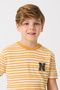 Boy's Striped Embroidered Crew Neck Summer Knitwear T-Shirt 100% Cotton - 2