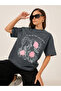 Acid Washed Graphic Print Oversized T-Shirt
