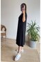 Women's Short Sleeve V-Neck Pocket Viscose Dress with A-Line Detail - 4