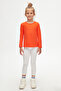 Orange Basic Seasonal Lycra Long Sleeve Girls' T-Shirt