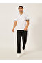 Minimal Print Relaxed Fit Polo T-Shirt with Contrast Placket - 2