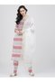 Women Multi-Colored Striped Cotton Kurta Set with Dupatta