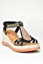 U 258916109   Black Wedge Sole Women's Sandals - 8