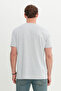 Men's Gray Melange Cotton Modern Fit Relaxed Cut Crew Neck T-Shirt - 5