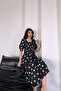 Women's Belted Square Neck Floral Midi Length Dress Nbks4104 - 4