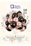 10Pcs Black with Clear Confetti, Chrome Rose Gold Balloon Quality Balloon Set