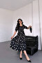 Women's Belted Square Neck Floral Midi Length Dress Nbks4104