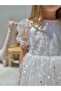 Girl's Tiny Daisy Patterned Short Sleeve Dress