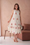 Embroidered Ruffled Loose Woven Dress