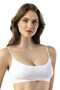 Women's 3-Piece Rope Strap Combed Cotton Camisole Fabric Padded Crop Bustier Bra - 3