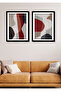 2 Pieces Frame Look Abstract Decorated Wall Decor Painting Set for Living Room Living Bedroom Kitchen - 3