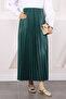 Emerald Waist Elastic Pleated Skirt - 4