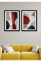 2 Pieces Frame Look Abstract Decorated Wall Decor Painting Set for Living Room Living Bedroom Kitchen - 2