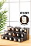 15-Piece Peggy Square Food Storage Container with Colorful Label 5x (0.55 Liters, 1.2 Liters, 1.75 Liters) Anthracite