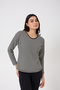 Off-Shoulder Thick Striped Four Seasons Viscose Lycra T-Shirt - 3
