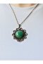 Natural Stone Green Agate Natural Stone Authentic Women's Necklace with 45 cm Chain Euk19Ya2 - 2