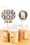 6-Piece 1.2 Liter Peggy Square Food Storage Container with Colorful Labels White
