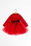 Linda Long Sleeve Girls' Princess Fluffy Tutu Dress Polka Dot Stretchy Lycra Red Tulle Christmas - 6