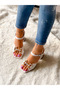 Arya White Patent Leather Stone 7 cm Heel Sandals - 8