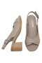 Elit Koc22-18 Women's Genuine Leather Heeled Sandals Beige - 4
