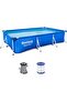 Steel Pro Frame Pool-Set with Filter Pump 300 x 201 x 66 cm, Blue, Rectangular