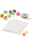Lollipop Cake Cakepops Making Set 201 Pieces Pop Cake Cake Pops Bag Lollipop Stick Gold Color Ribbon - 3