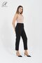 Women's Black High Waist Fabric Trousers - 3