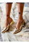5 cm Heel Sandals with Own Gold Metal Buckle - 6