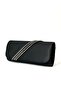 Beegi̇ Women's Stone Black Evening Dress Clutch Night Chain Wedding Bag - 4