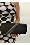Beegi̇ Women's Stone Black Evening Dress Clutch Night Chain Wedding Bag - 2