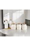 6 Piece Bamboo Stand Daisy Porcelain Set of 2 Oil Pots and 3 Daisy Jars - 4