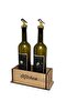 Kitchen Written Wooden Case Box Organizer Stand, Oil Pot Vinegar Stand Countertop Organizer