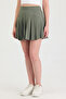 Women's Khaki Viscose Fabric Summer Shorts Skirt 1905 - 5
