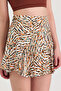 Women's Ecru Mink Viscose Fabric Summer Shorts Skirt 1905 - 2